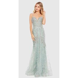 Mac Duggal Light Blue Embellished Wedding Dress